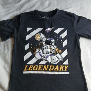 Eighty Eight Black Kids' Graphic Tee with Astronaut and Basketball